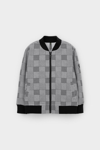 жакет  для мальчика  КР 302682/св.серый меланж,костюмная клетка к546