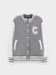 жакет  для девочки  КР 302833/серый меланж к603