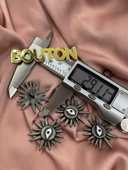 Пуговицы Скиап. в форме солнца с глазом и лучами состаренное серебро
