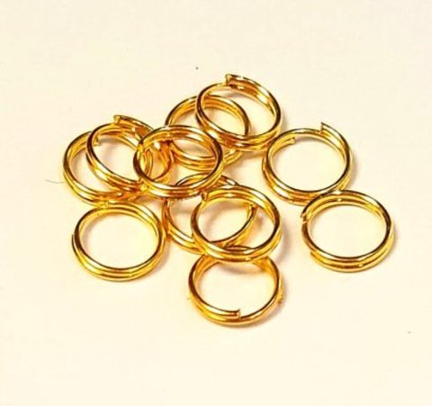 Кольцо двойное 7 мм золото цена за 10 шт