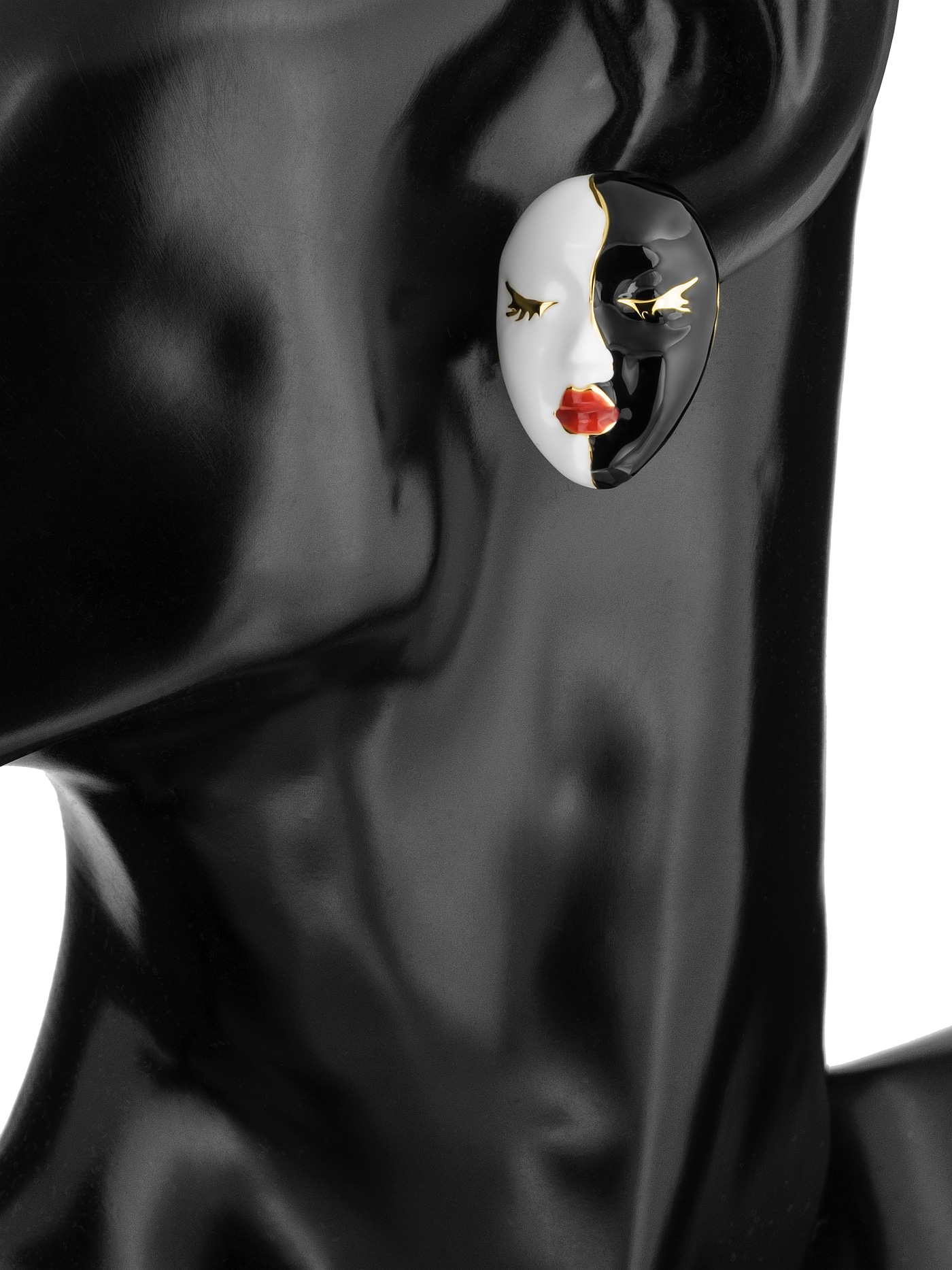 Крупные дизайнерские серьги Маски