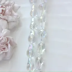 Бусины стеклянные, прозрачный спокрытием, фриформ 22*13 мм, 1 бусина, МК041