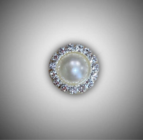 Жемчуг в оправе , в серебре, 1,5см