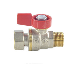 Кран шаровой латунь никель R254 Ду 15 Ру16 НР/нак. гайка флажок Giacomini R254PX012