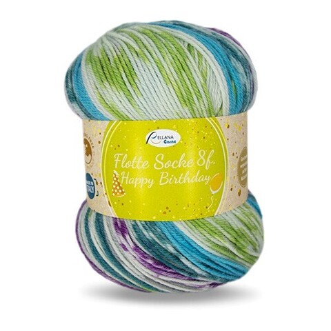 Rellana Flotte Socke Happy Birthday 8-ply 8085