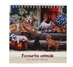 Скетчбук 40л. ЩЕНКИ НА КРЫЛЬЦЕ (С40-1725) 7БЦ. на гребне. глянц. ламинация 165х165мм