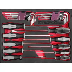 Thorvik UTS28STE Набор отверток и торцевых ключей в EVA ложементе 280х375 мм, 28 предметов 53665