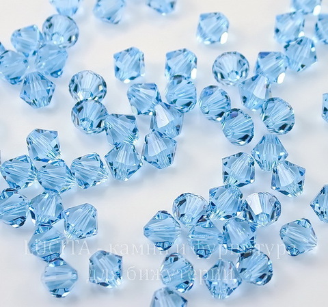 5328 Бусина - биконус Сваровски Aquamarine 6 мм, 5 штук