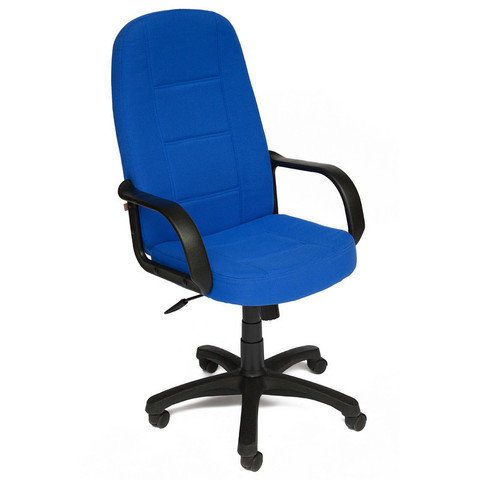 Кресло для руководителя 747 синее (ткань/пластик)