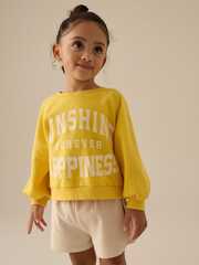 Толстовка и шорты в комплекте для девочки Next E55-503, Желтый, Молочный