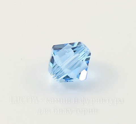 5328 Бусина - биконус Сваровски Aquamarine 6 мм, 5 штук