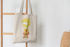 Сумка-шоппер с принтом Симпсоны, Лиза Симпсон (The Simpsons) бежевая 0010