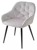 фото 1 Стул BREEZE BLUVEL-03 LIGHT GREY, велюр/ черный каркас М-City на profcook.ru