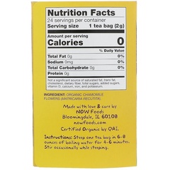 Now Foods, Organic Real Tea, Chamomile, 24 Tea Bags, 2 g Each