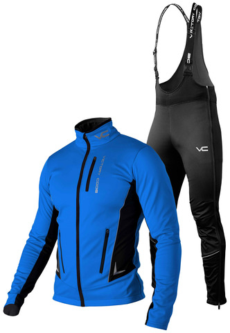 Утеплённый лыжный костюм 905 Victory Code Speed Up Blue с высокой спинкой мужской
