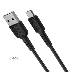 USB BOROFONE BX16 для Micro USB, 2.0A, длина 1м, черный