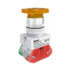 25035 Выключатель кнопочный BK22-AEAL-YEL-NEO (грибок) DEKraft