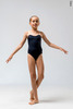 Strap leotard for kids | black