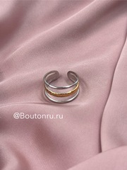 Тройное кольцо с золотом и серебром