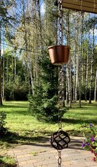 Дождевая цепь «Бронзовая чаша и круглая корзинка»