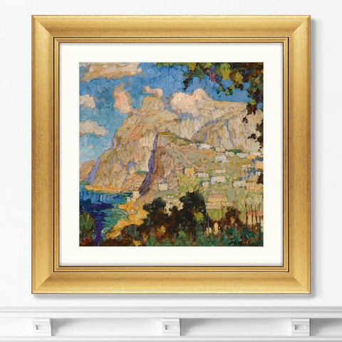 Константин Горбатов - Репродукция картины в раме VIEW OF MONTE SOLARO, CAPRI, 1940г.