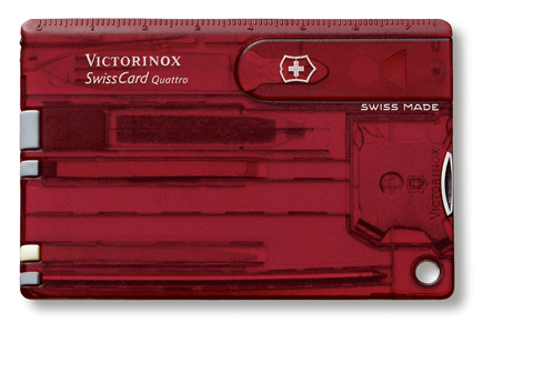 Швейцарская карточка Victorinox SwissCard Quattro, красная