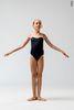 Strap leotard for kids | black