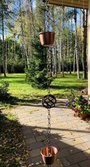 Дождевая цепь «Бронзовая чаша и круглая корзинка»