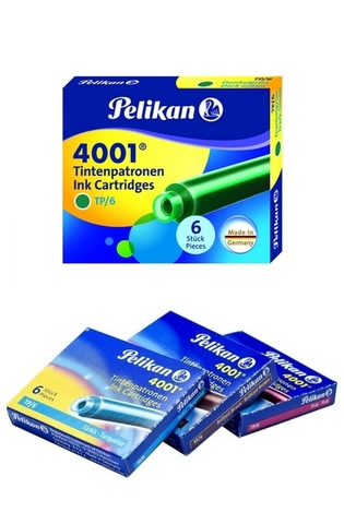 Картридж с чернилами Pelikan Ink 4001 TP/6, International Short, Dark Green (300087)