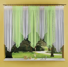 Тюль на кухню из маркизета 520*160 Patrycja Wisan 0723 фисташка/белый Тюль на кухню из маркизета 520*160 Patrycja Wisan 0723 фисташка/белый