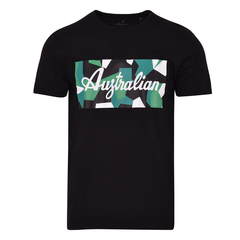 Теннисная футболка Australian T-Shirt Cotton Printed - nero/altro colore