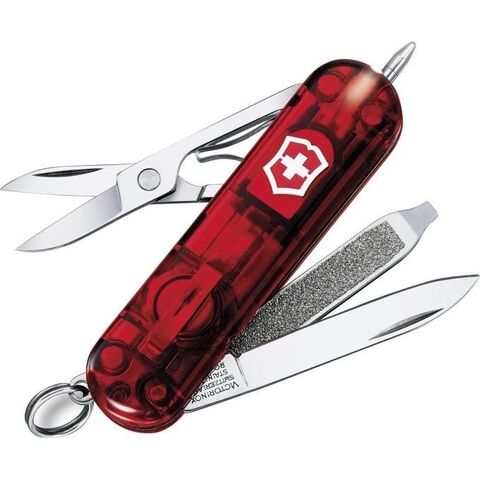 Нож-брелок Victorinox SwissLite, 58 mm, 8 функций, Translucent Red (0.6228.T)