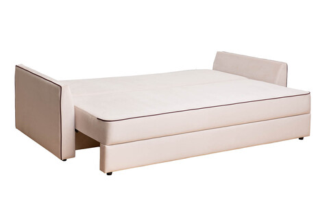 Диван трехместный Garda Decor Mores бежевый с кантом механизм тик-так