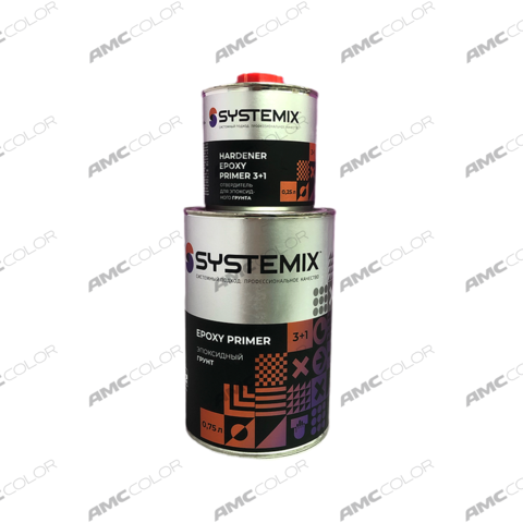 SYSTEMIX Грунт Epoxy Primer 3+1 серый 0,75л.+0,25л в комп. с отвердит.