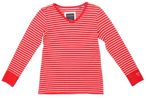 Лонгслив красный в полоску Marc O'Polo