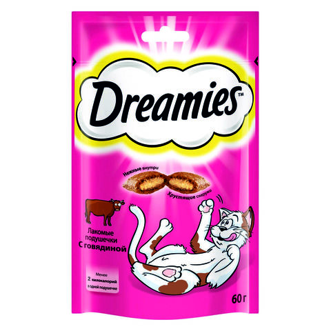 Лакомство DREAMIES д/кошек Говядина 60 г м/у Mars РОССИЯ