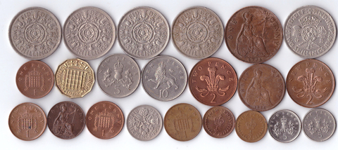 Набор из 22 монет Великобритании (1923-2004гг).