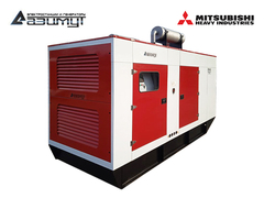 Дизельный генератор Азимут АД-500С-Т400-2РКМ8C Mitsubishi в кожухе с автозапуском