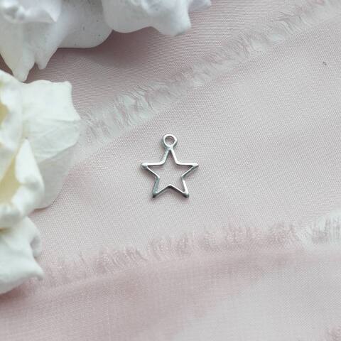 Подвеска Звезда 10 мм, родий, П787