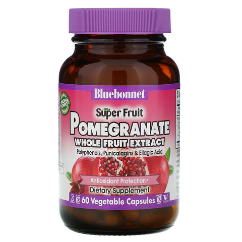Bluebonnet Nutrition, Super Fruit, экстракт плодов граната, 60 растительных капсул