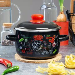 Кастрюля сталь, эмал, 4 л, с крыш, крышка сталь, Appetite, Gazpacho, 1RC201M, индукц