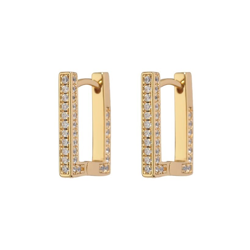 LUV AJ Серьги Pave Mini Boxer Hoops – Gold