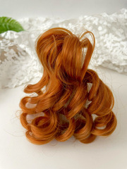 Волосы для кукол, трессы кудри-локоны, цвет Рыжие, 15 см*1 метр., набор 2 шт.