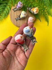 Птички декоративные, искусственные, цвет микс, 5 см, набор 6 шт.