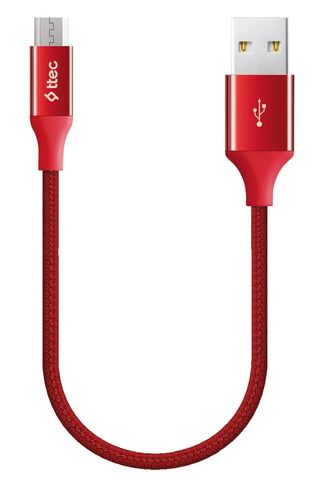 Кабель TTEC AlumiCable USB-A to Micro USB Charge/Data Mini Cable, 30см, красный