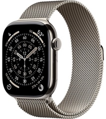 Apple Watch Series 11 46mm Natural Titanium Case with Milanese Loop Natural