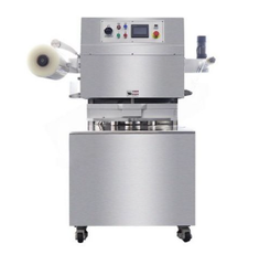 Запайщик лотков ротационного типа Hualian Machinery HVT-450R (нерж. скин) (4 лотка, 210х148х120)