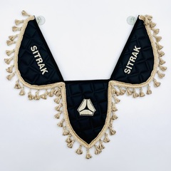 Вымпел тройной Sitrak (экокожа, черный с бежевой вышивкой)