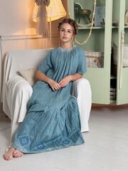 Радонька. Платье льняное макси с вышивкой в этностиле PL-422604