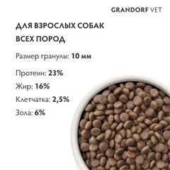 Grandorf Veterinary Diet Dog Dermatosis сухой диетический корм для собак с заболеваниями кожи 3 кг